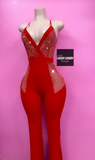 Red bling jumpsuit