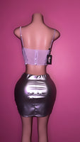 Lilac purple bling corset style top