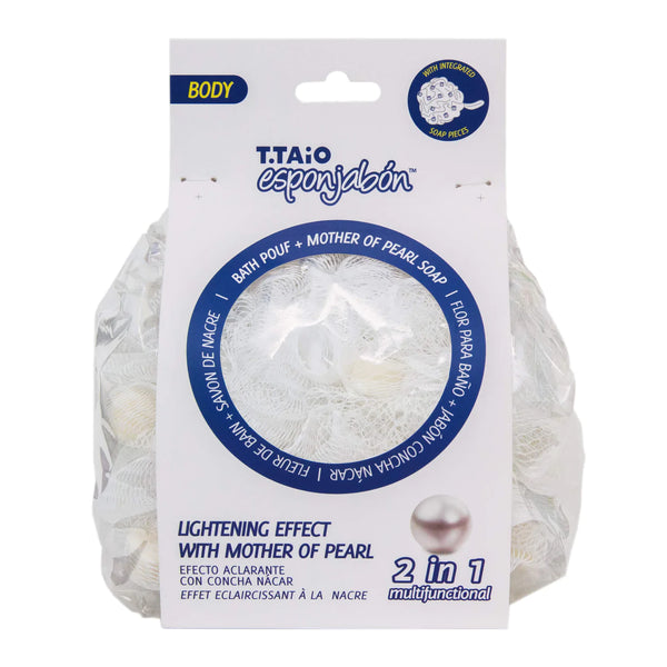 White pearl esponjabon bath loofah