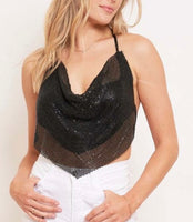 Black bling rhinestone top