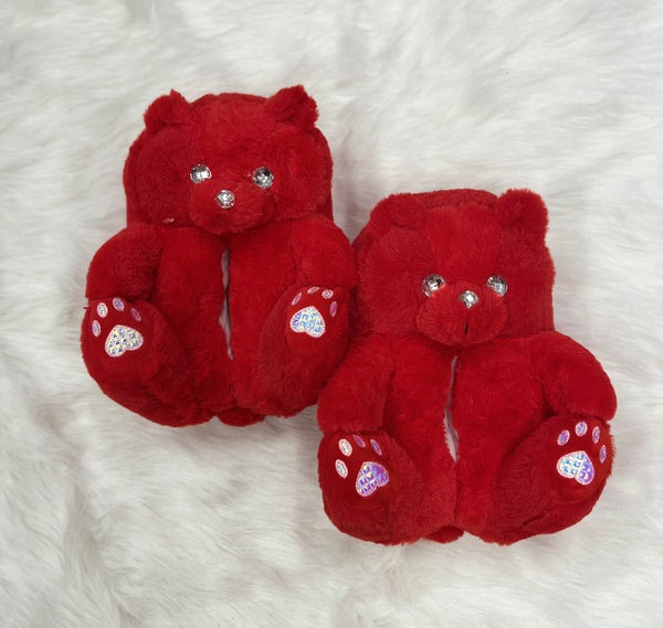 Red Teddy bear slippers ❤️