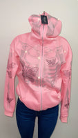 Pink bling skeleton hoodie ☠️💕