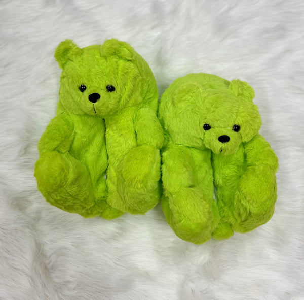 Green teddy bear slippers 🧸